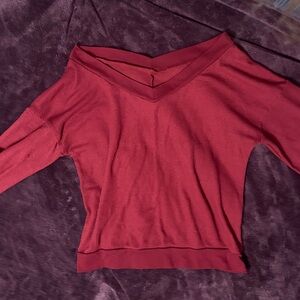 Amazon Women's Long Sleeve Off Shoulder Top - Red